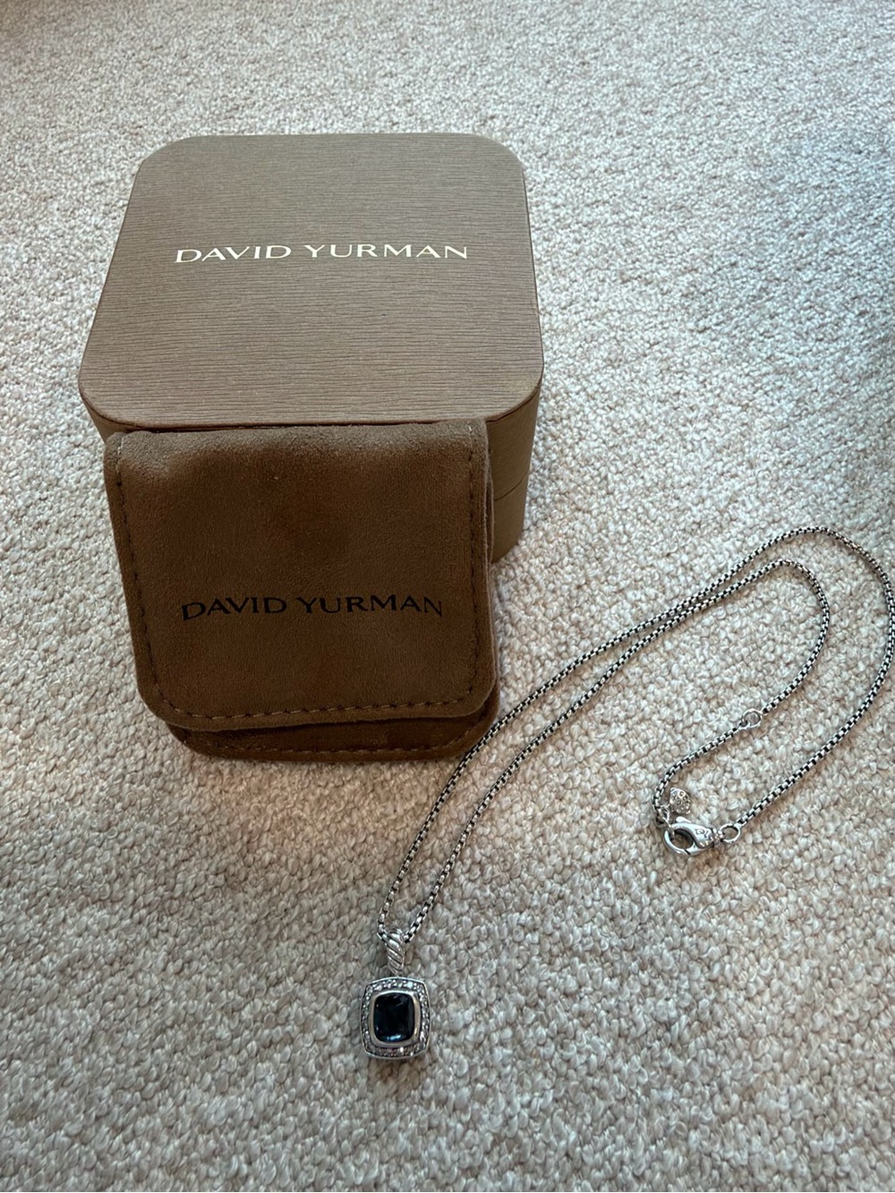 David Yurman Black Orchid & Diamond Petite Albion Pendant Necklace